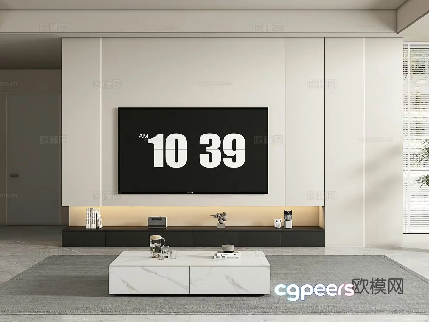 Modern TV cabinet coffee table 3d model