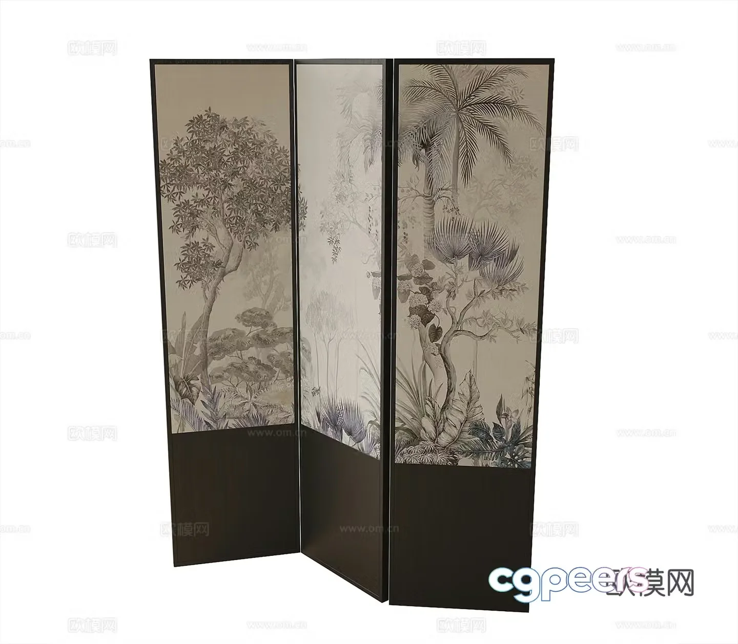 French folding screen 3d model