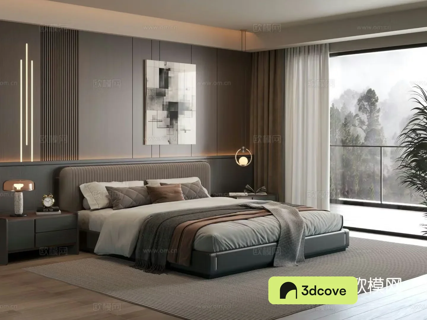 Italian bedroom master bedroom bed bedroom background wall