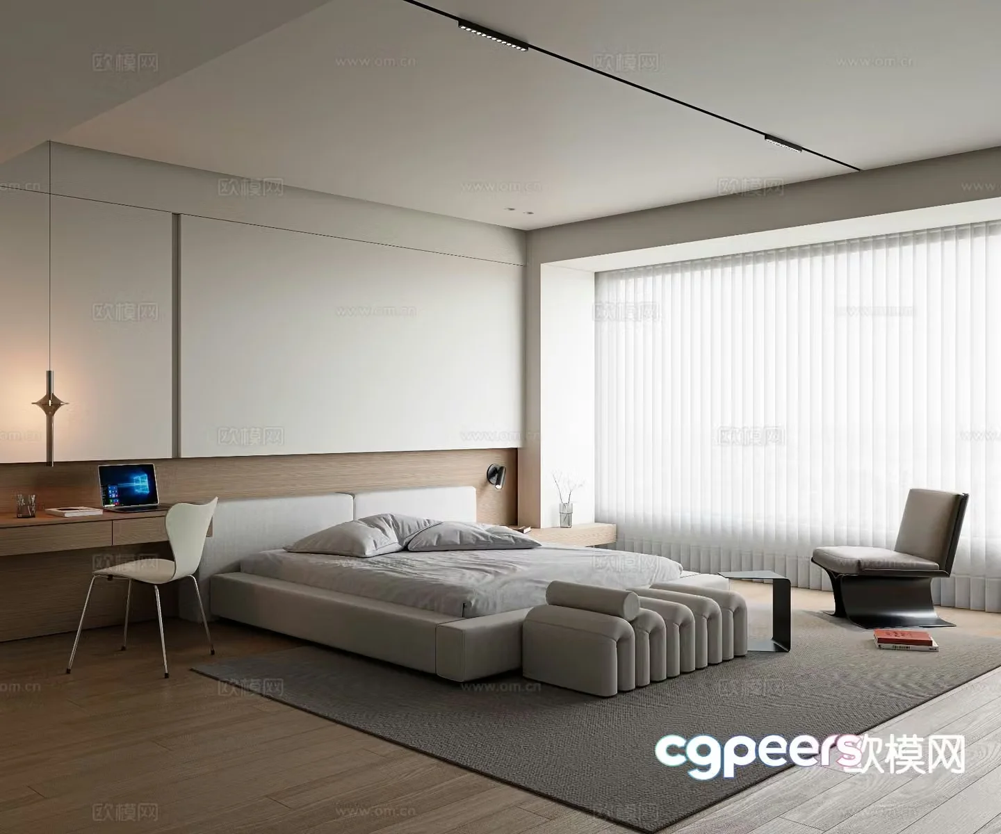 Minimalist bedroom master bedroom 3d model