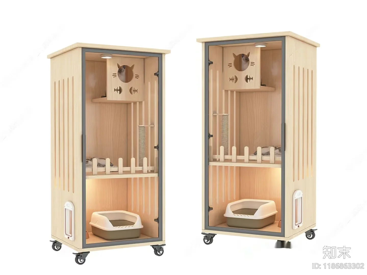 A Wooden Cat Enclosure 3D Model – 5793 – VRAY Render