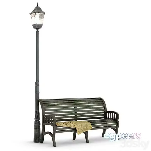 3ds Max Free – Bench. Lamp
