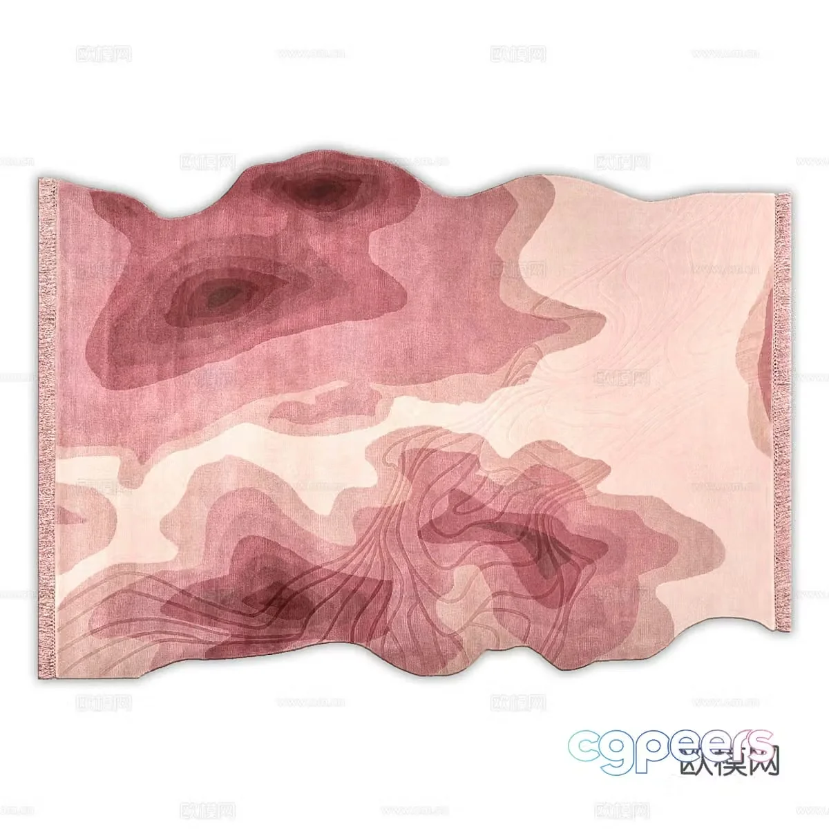 Modern minimalist carpet special shaped carpet living room carpet 3d model