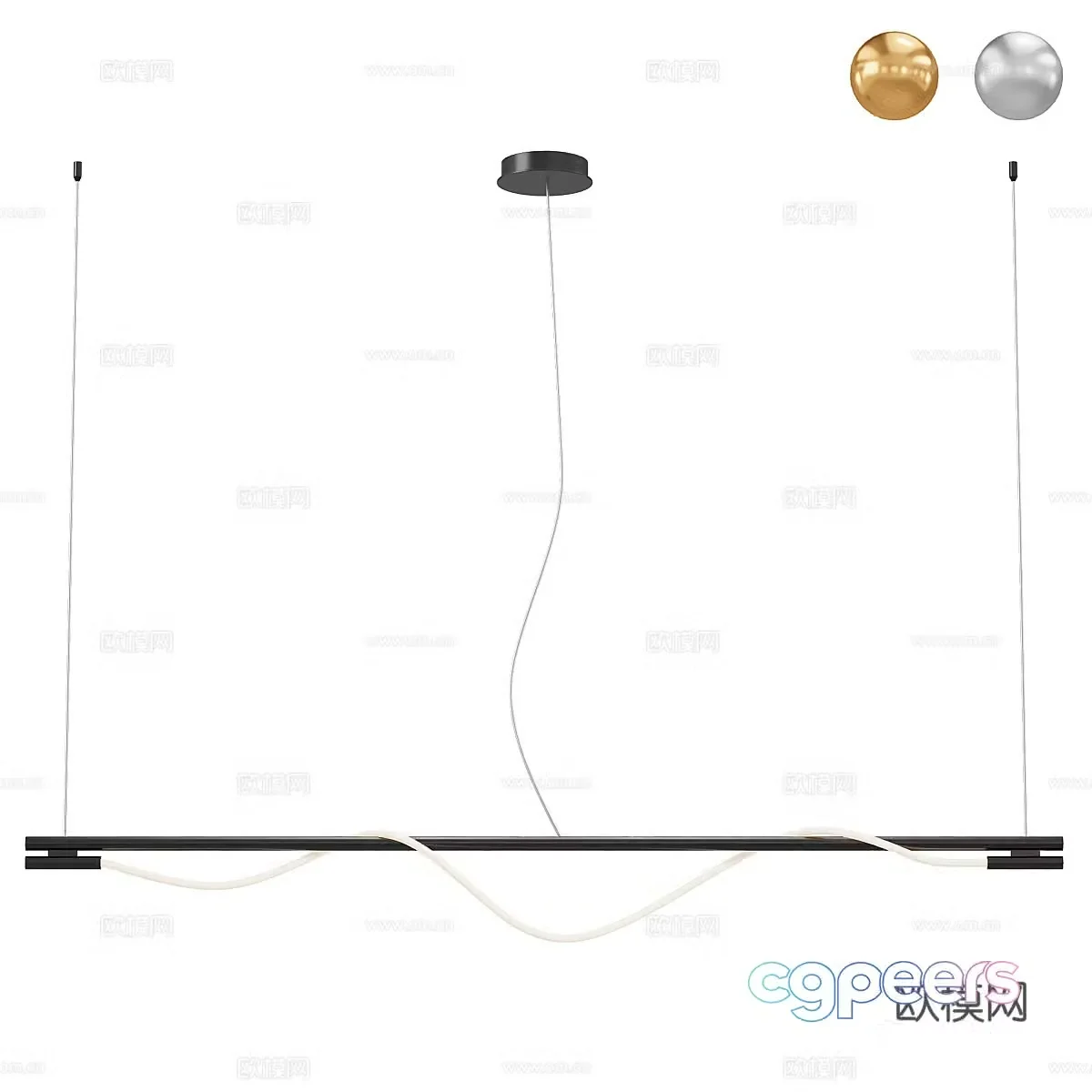 Modern Italian minimalist Tau chandelier 3d model
