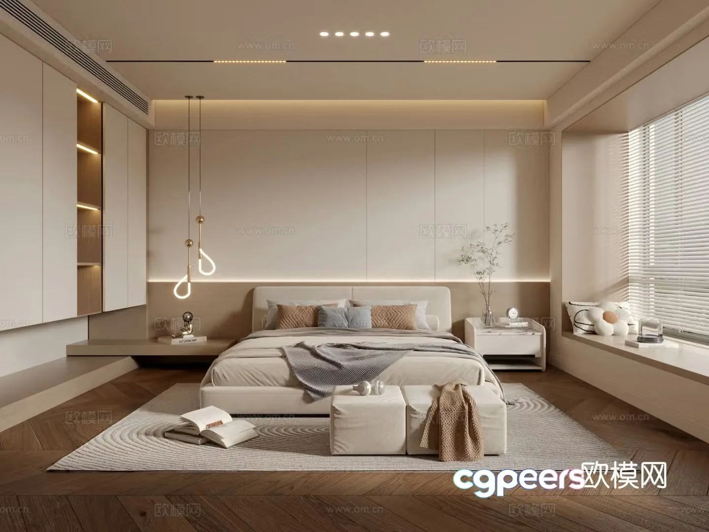 Modern bedroom master bedroom 3d model