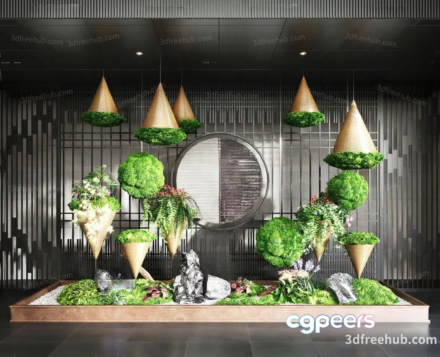 A Large Indoor Garden Arrangement 3D Model – 20163 – VRAY Render