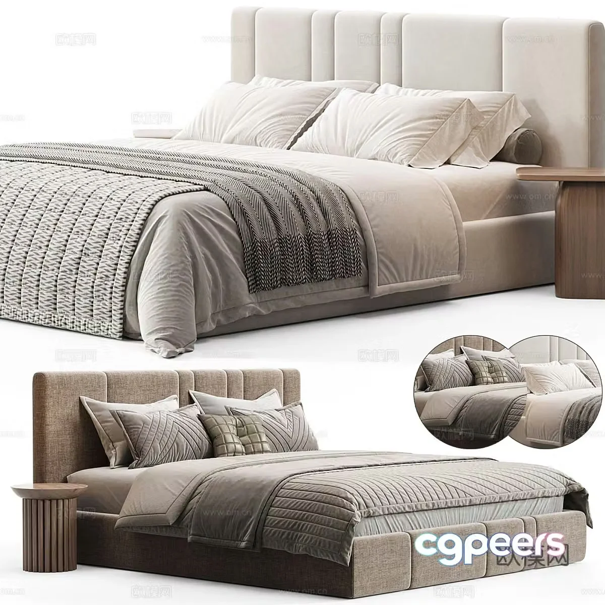 Double bed 3d model