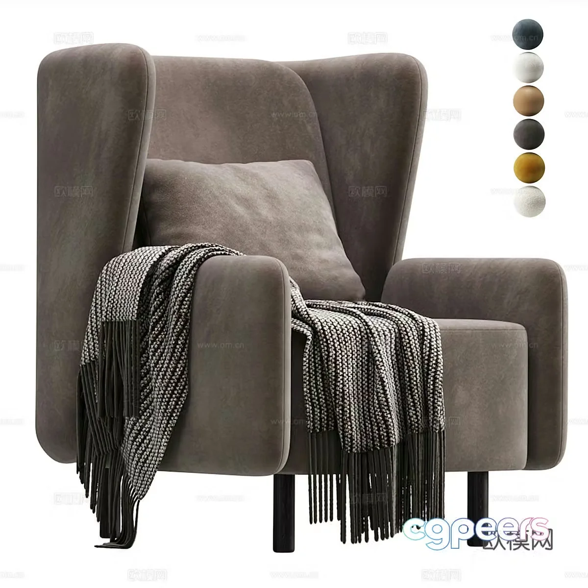Modern Nordic art armchair 3d model