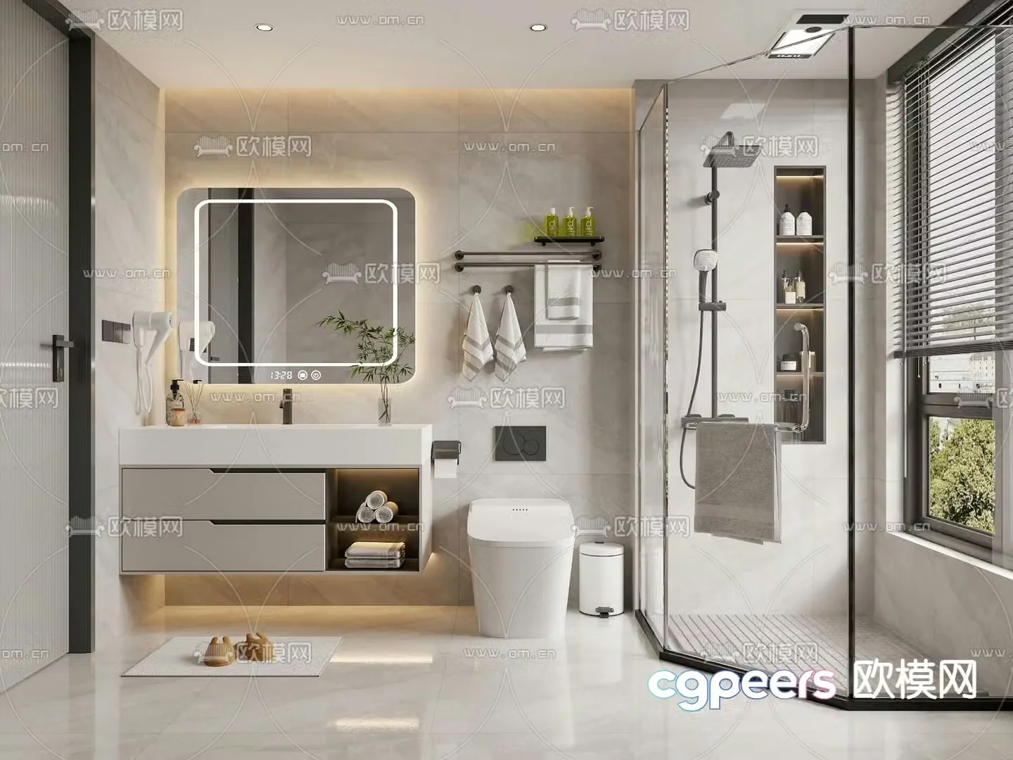 Modern bathroom bathroom 3d model