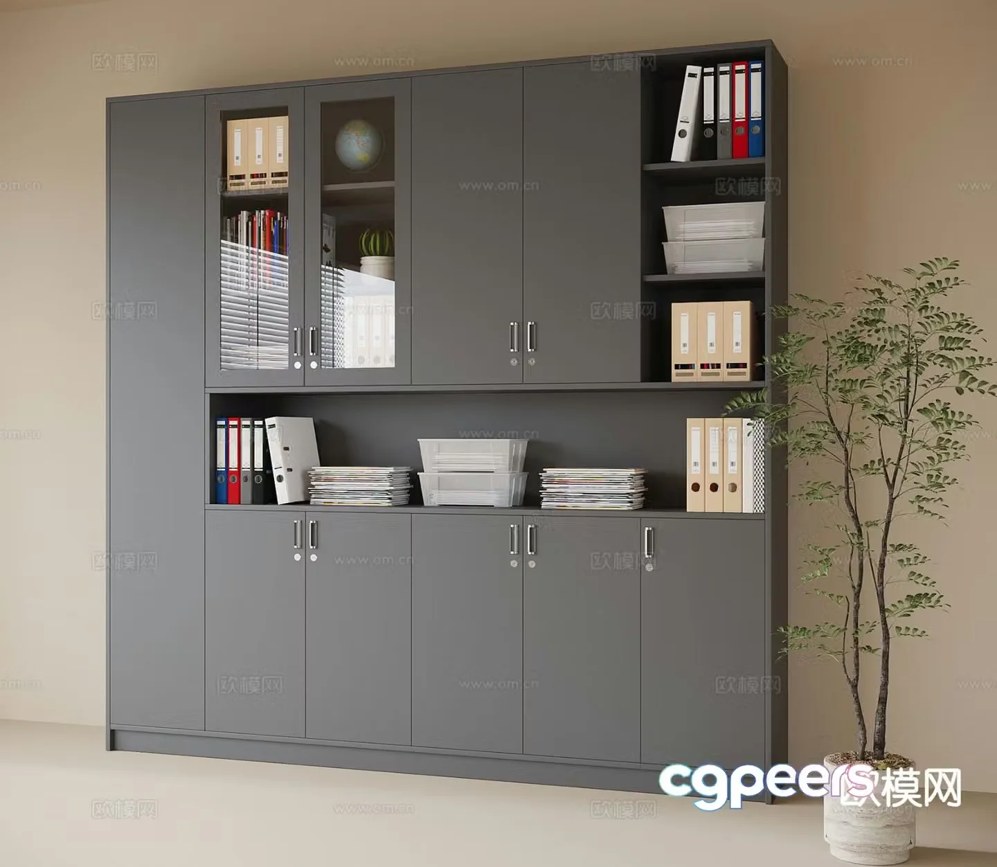 Modern iron cabinet file cabinet information cabinet 3d model