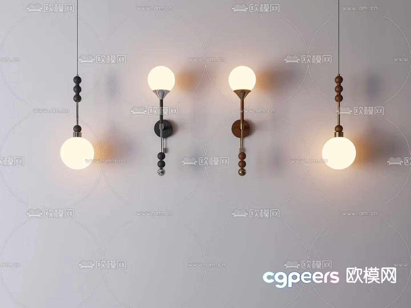 Medieval style wall lamp small chandelier 3d model