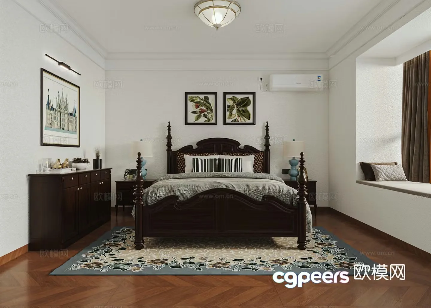 American bedroom 3d model