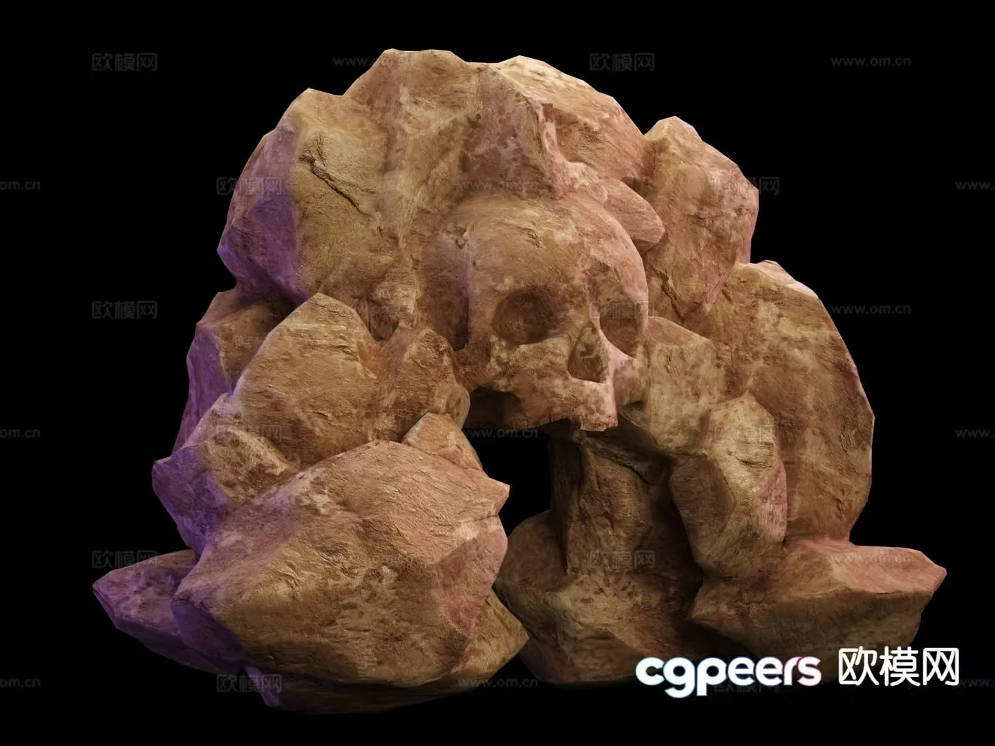 Cave entrance cave skull mountain gate 3d model