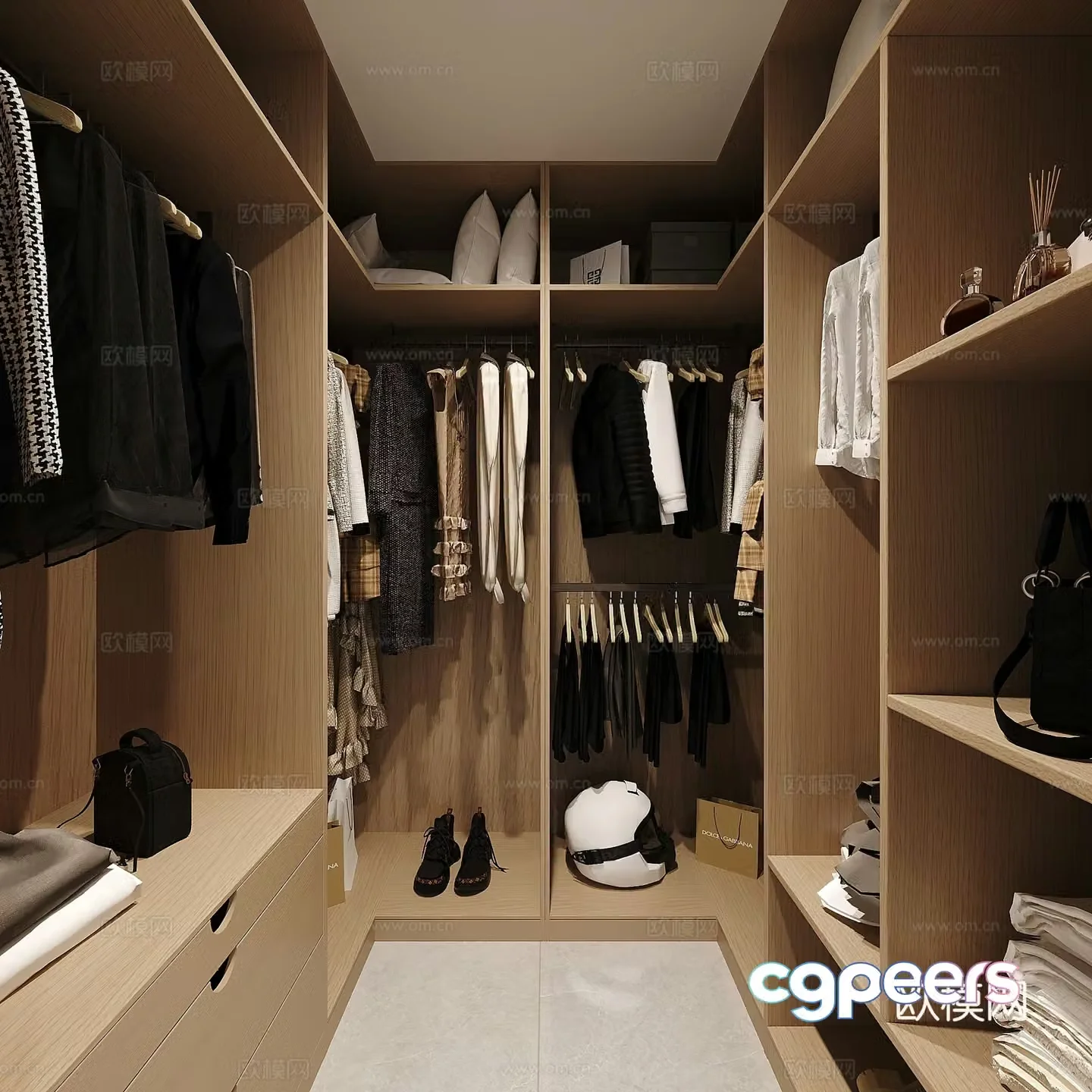 Modern minimalist cloakroom 3d model