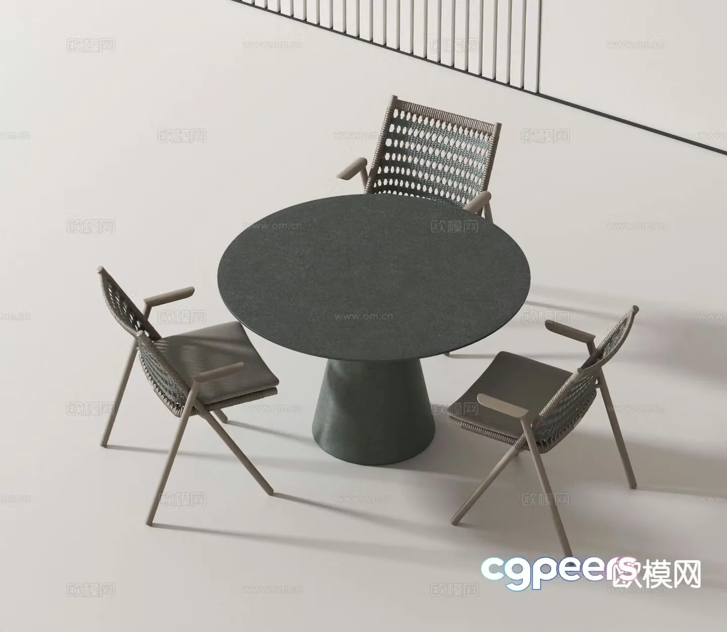 Modern leisure table and chairs round table 3d model