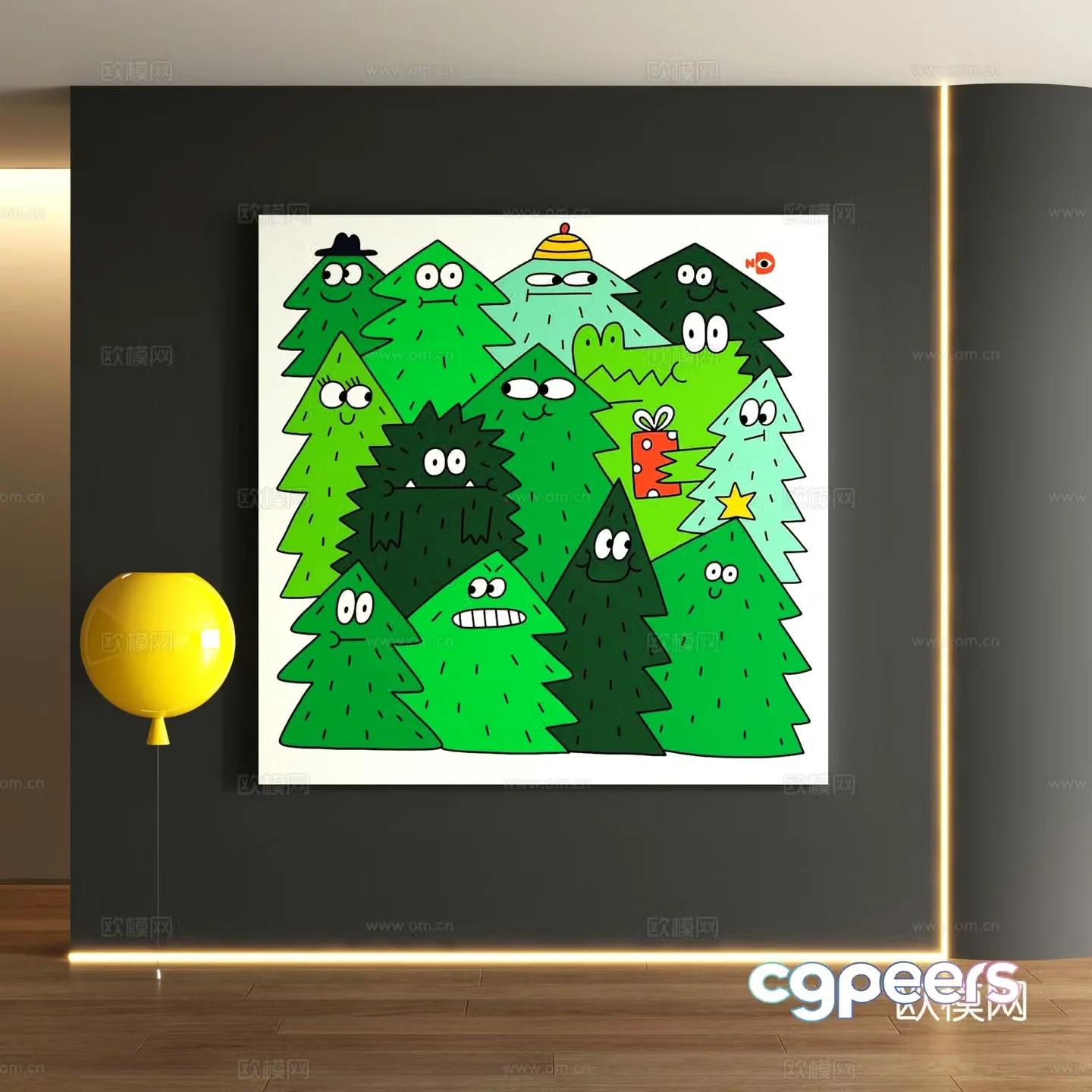 Dopamine decorative painting 3d model