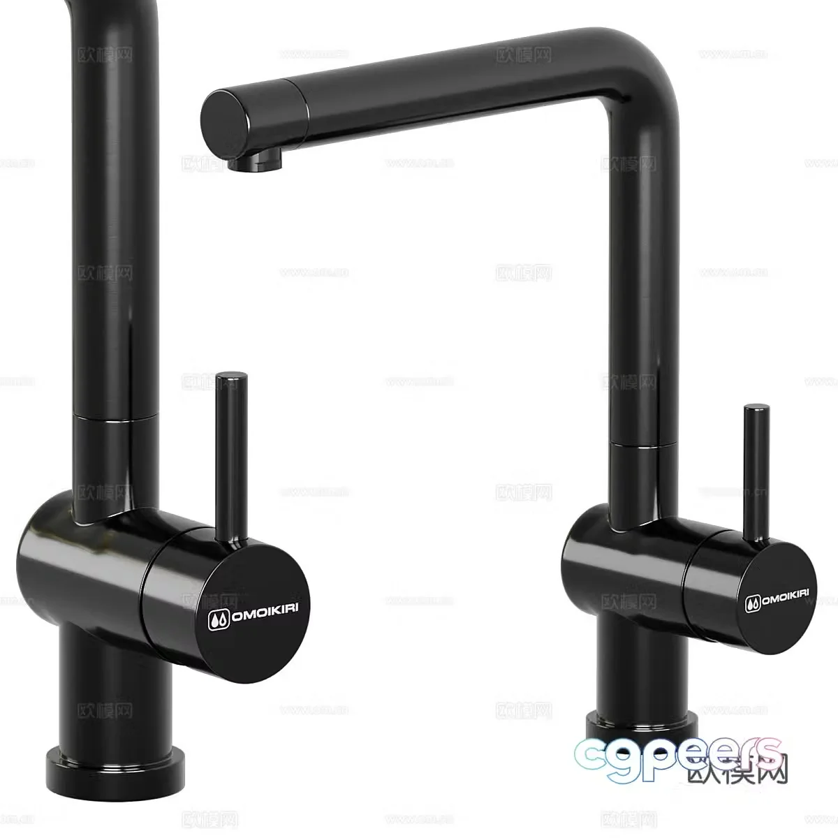 Modern light luxury minimalist kitchen faucet 3D model