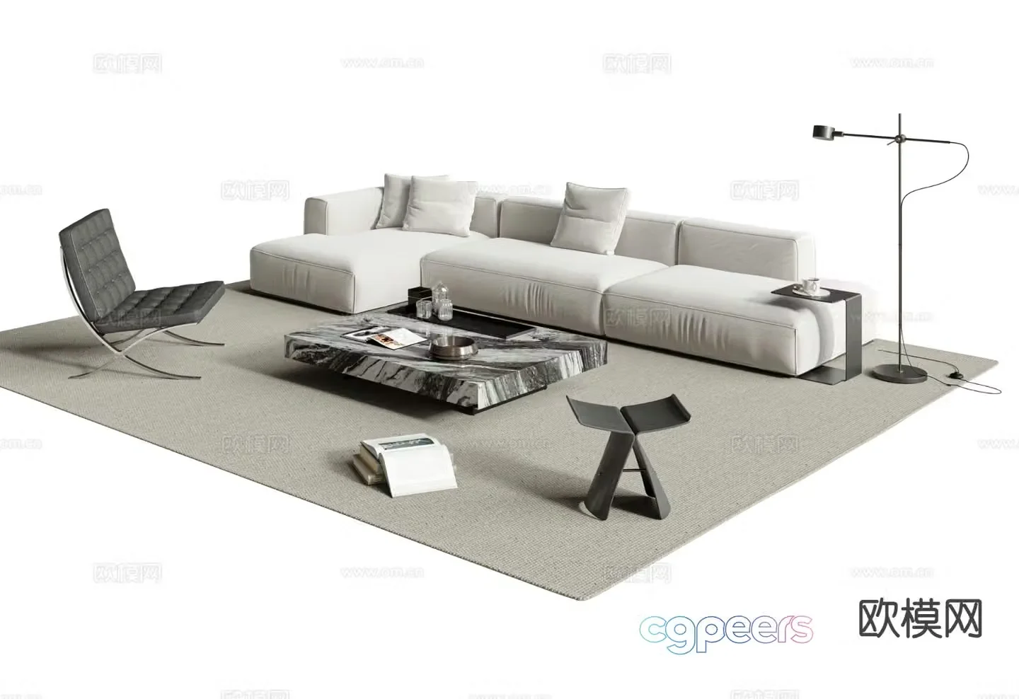Modern sofa set 3d model
