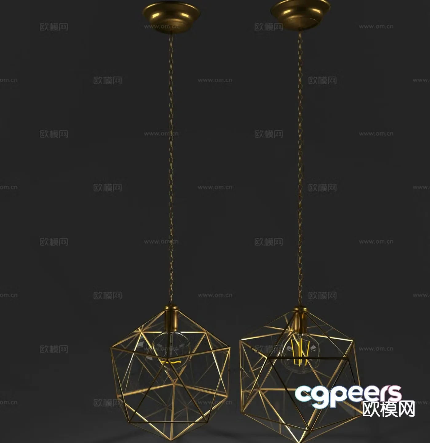 Light luxury chandelier restaurant chandelier 3d model