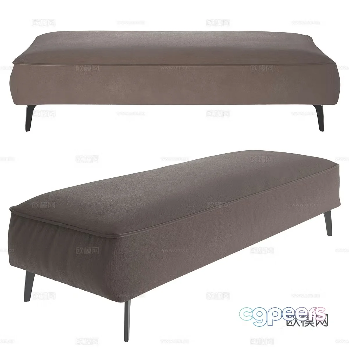 Modern Italian Banquette sofa stool 3d model