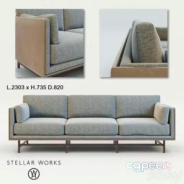 3ds Max Free – Sofa Stellarworks SW Sofa Three-seater