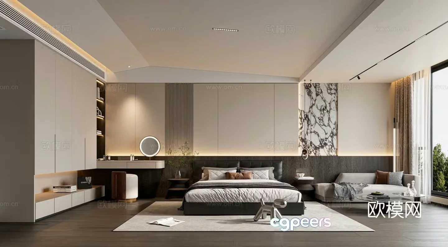 Modern Italian master bedroom 3d model
