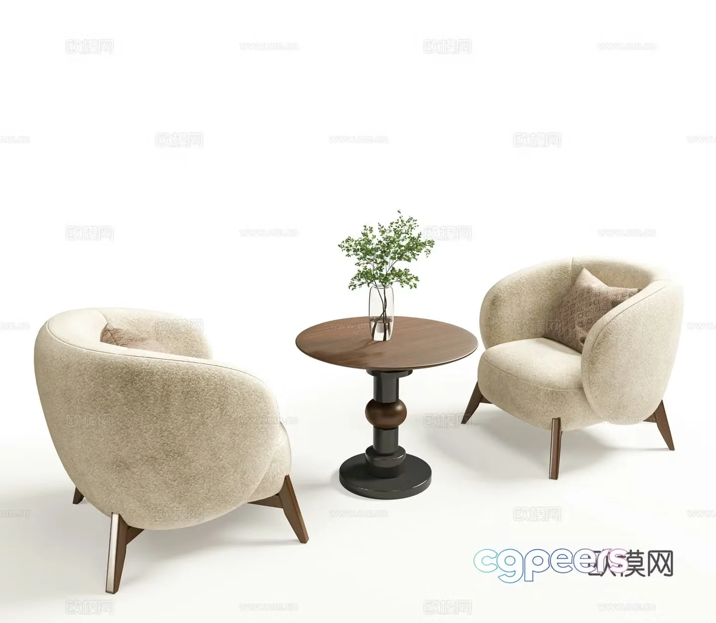 Modern leisure table and chairs leisure chairs round edges corner table and chairs coffee table and chairs negotiation table and chairs 3D model