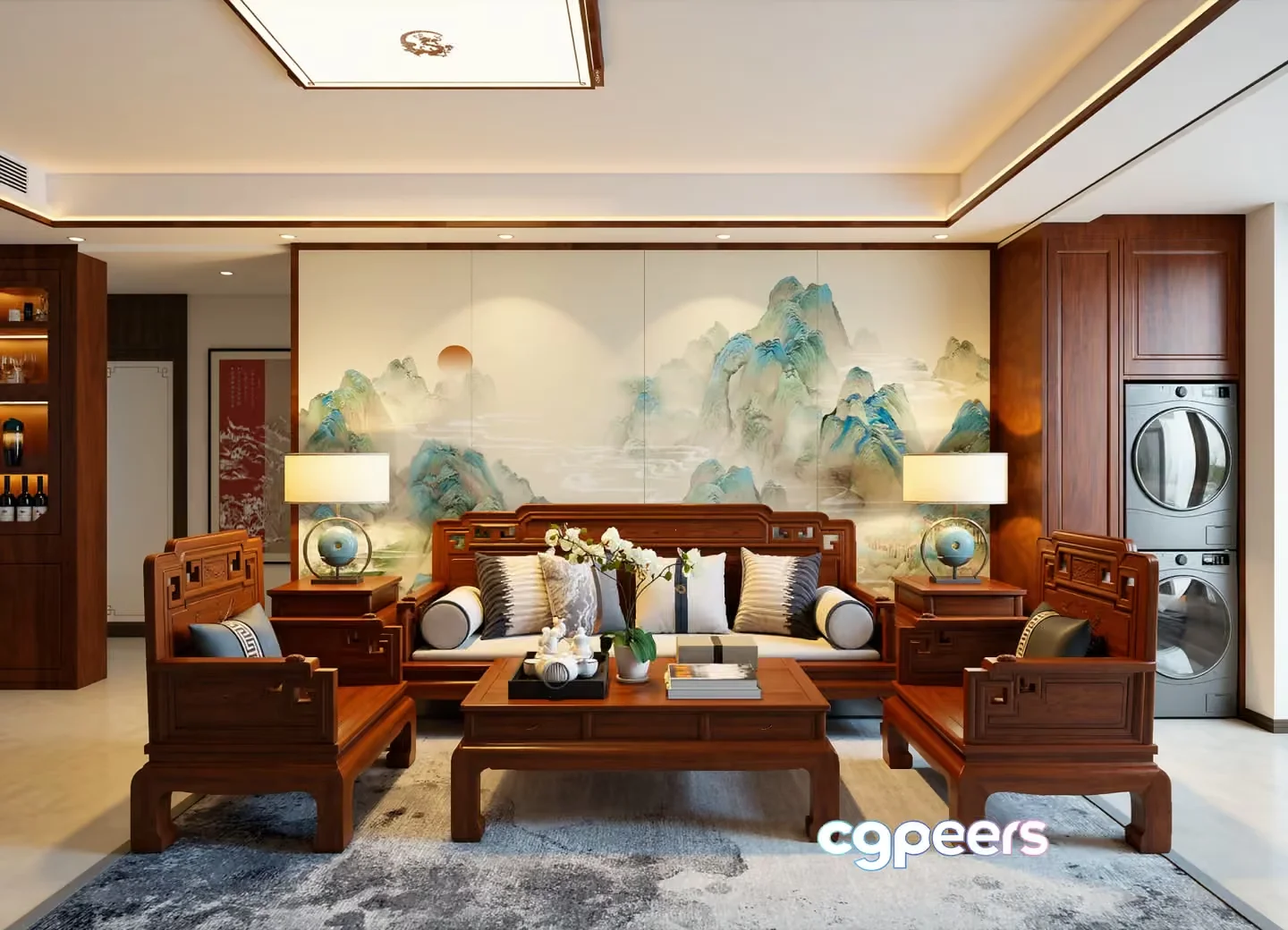 Modern Living Room 3D Model – 16430 – VRAY Render