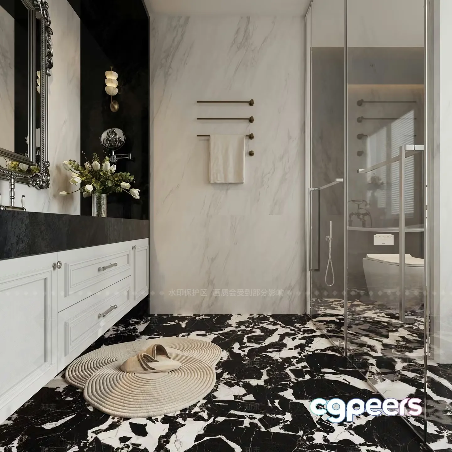 A Modern Bathroom 3D Model – 8698 – CORONA Render