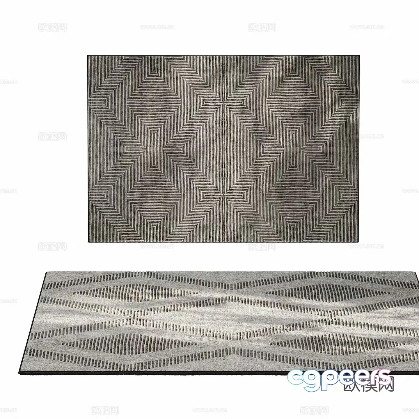 Modern line cloth carpet 3d model