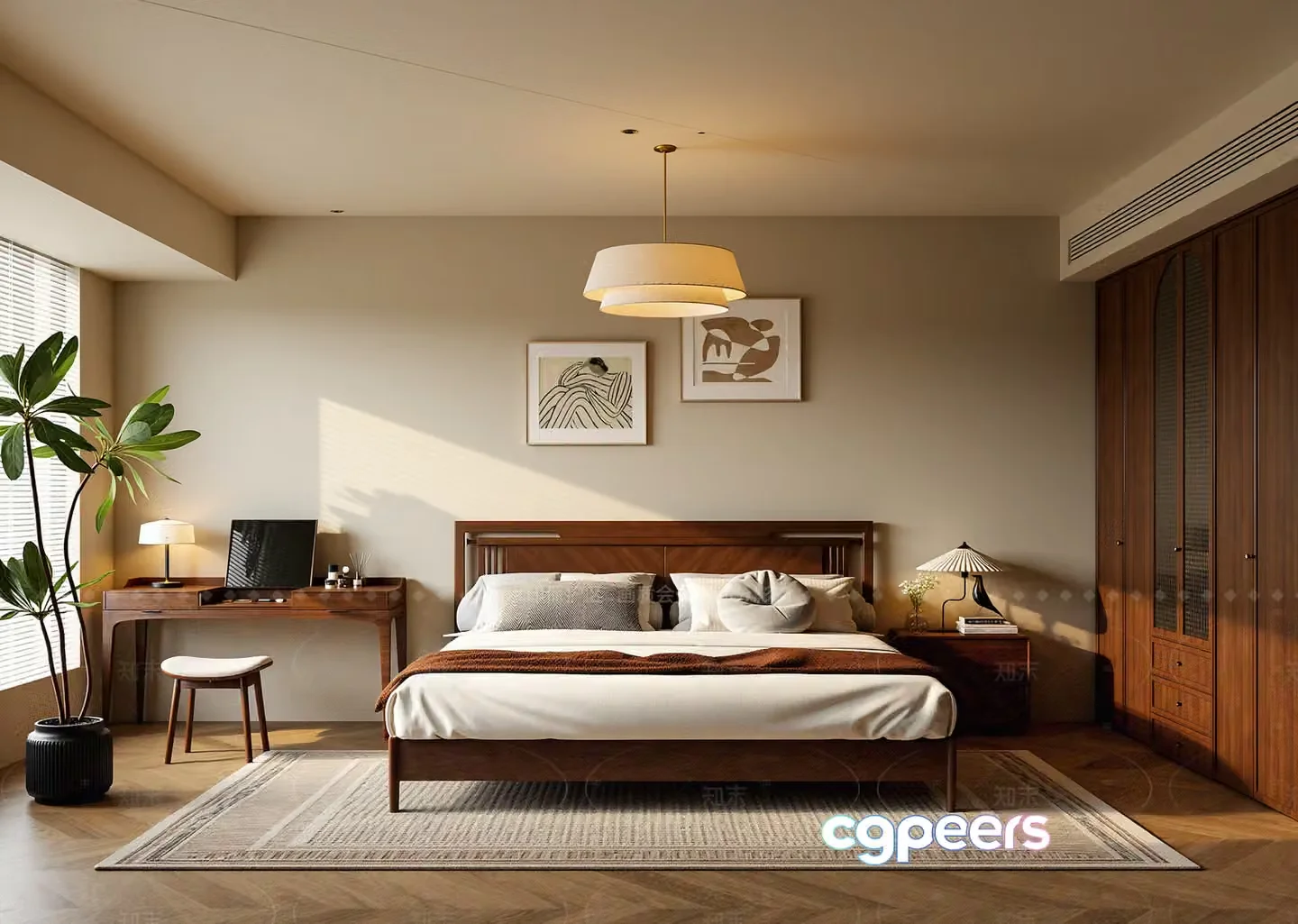 Cozy Bedroom 3D Model – 6611 – VRAY Render