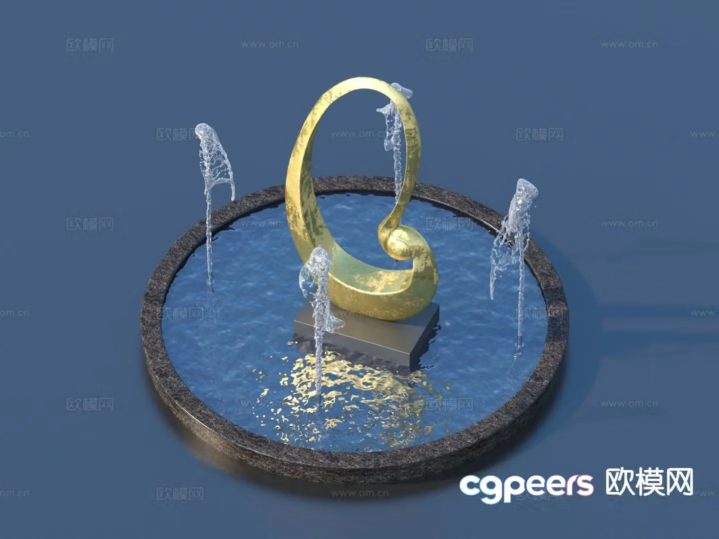 urban sculpture waterscape landscape sculpture 3d model