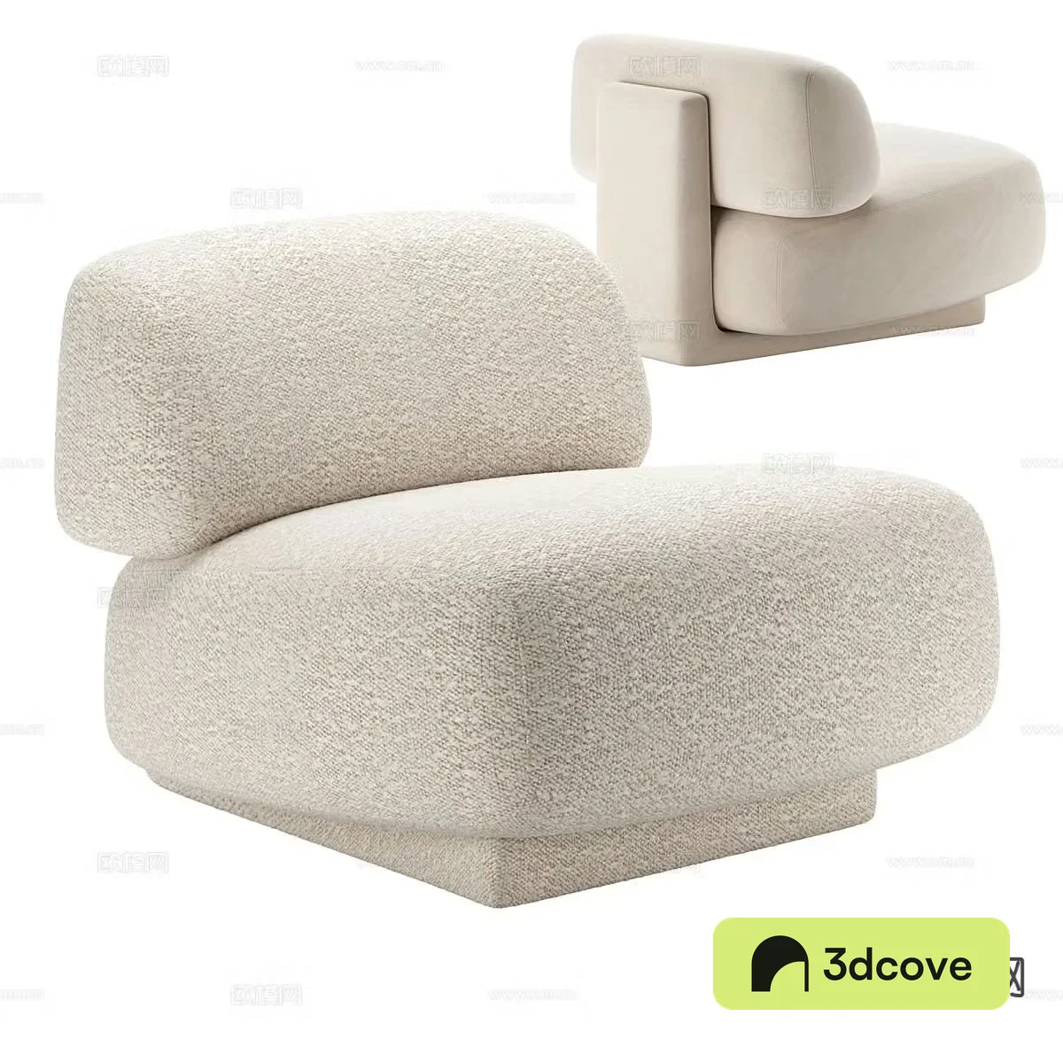 Short plush sofa single sofa