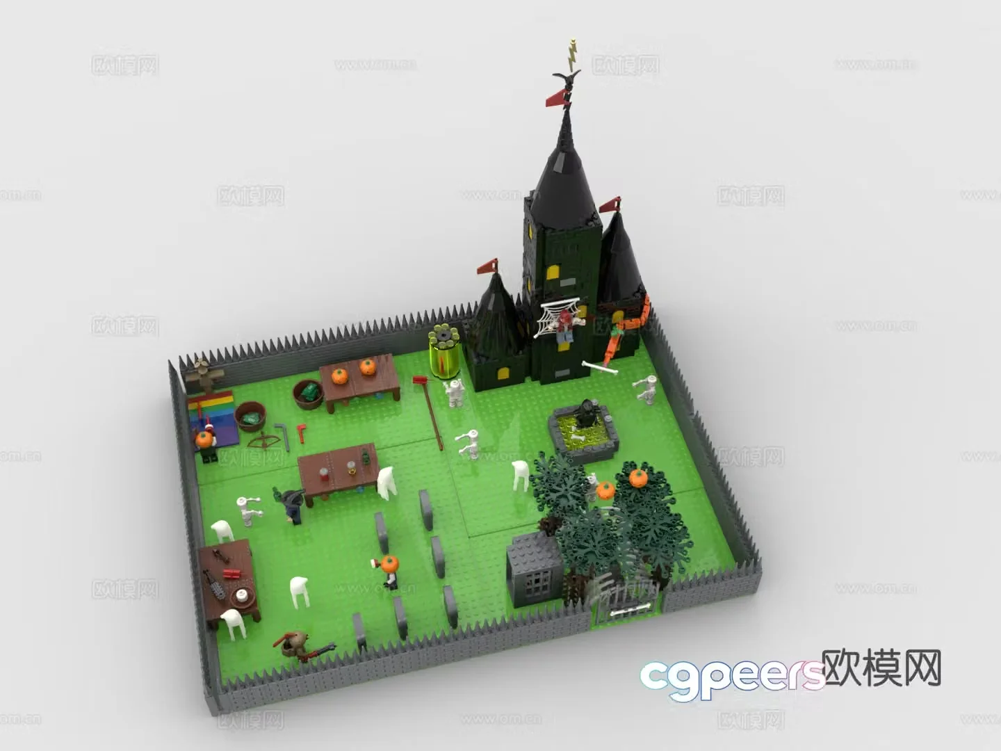 LEGO LEGO toys building blocks halloween scene 3d model