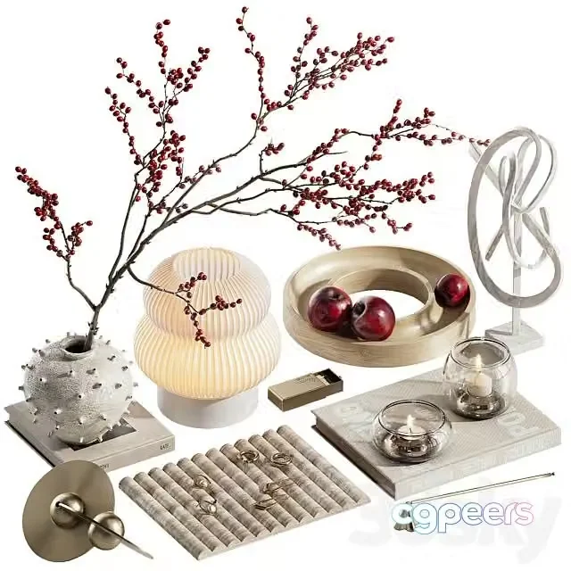 3ds Max Free – Decorative Set with Branches with Berries Ch6