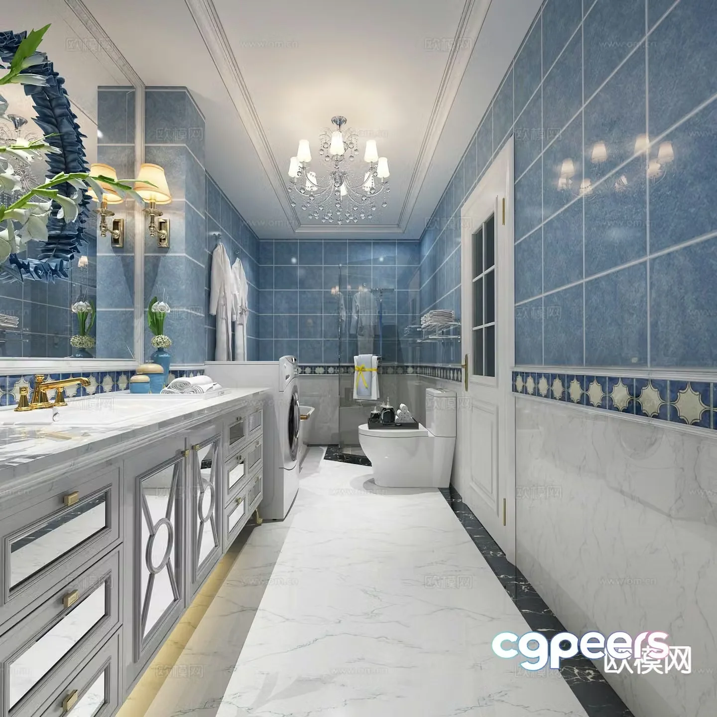 mediterranean toilet bathroom toilet 3d model