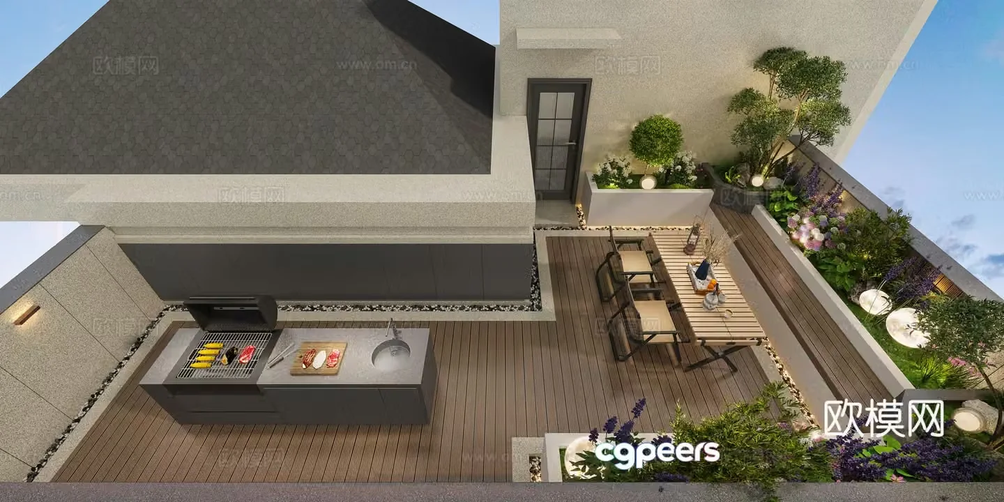Villa terrace 3d model