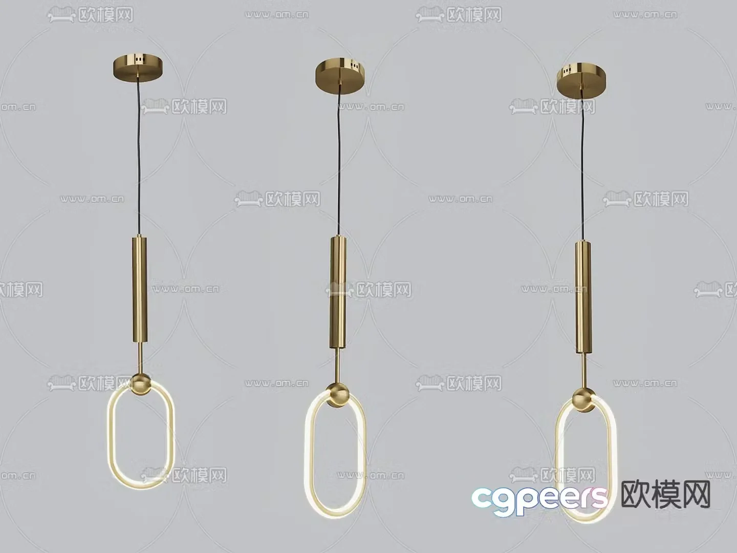 Light luxury chandeliers 3D model
