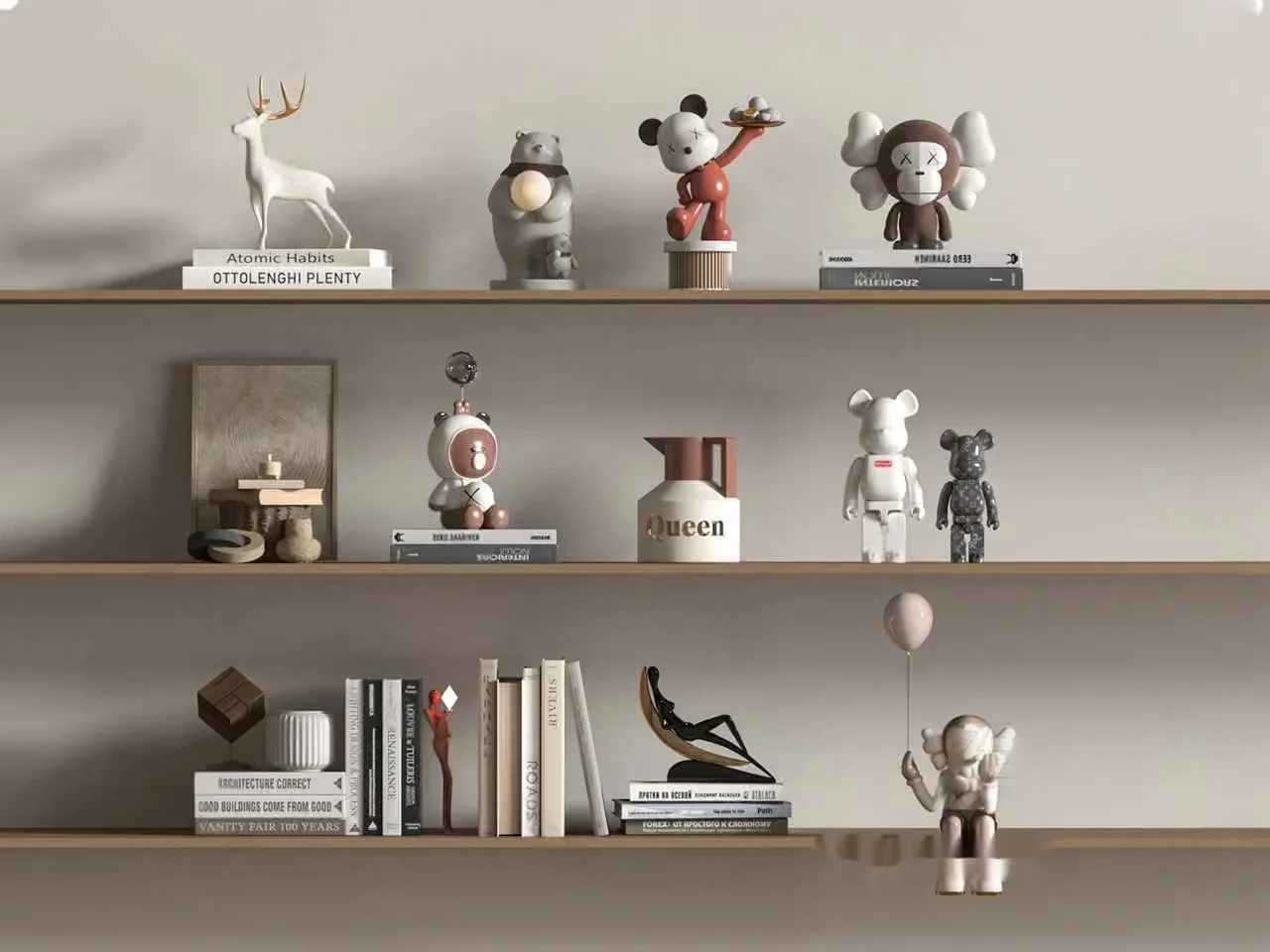 Modern Decorative Shelves 3D Model – 10524 – VRAY Render