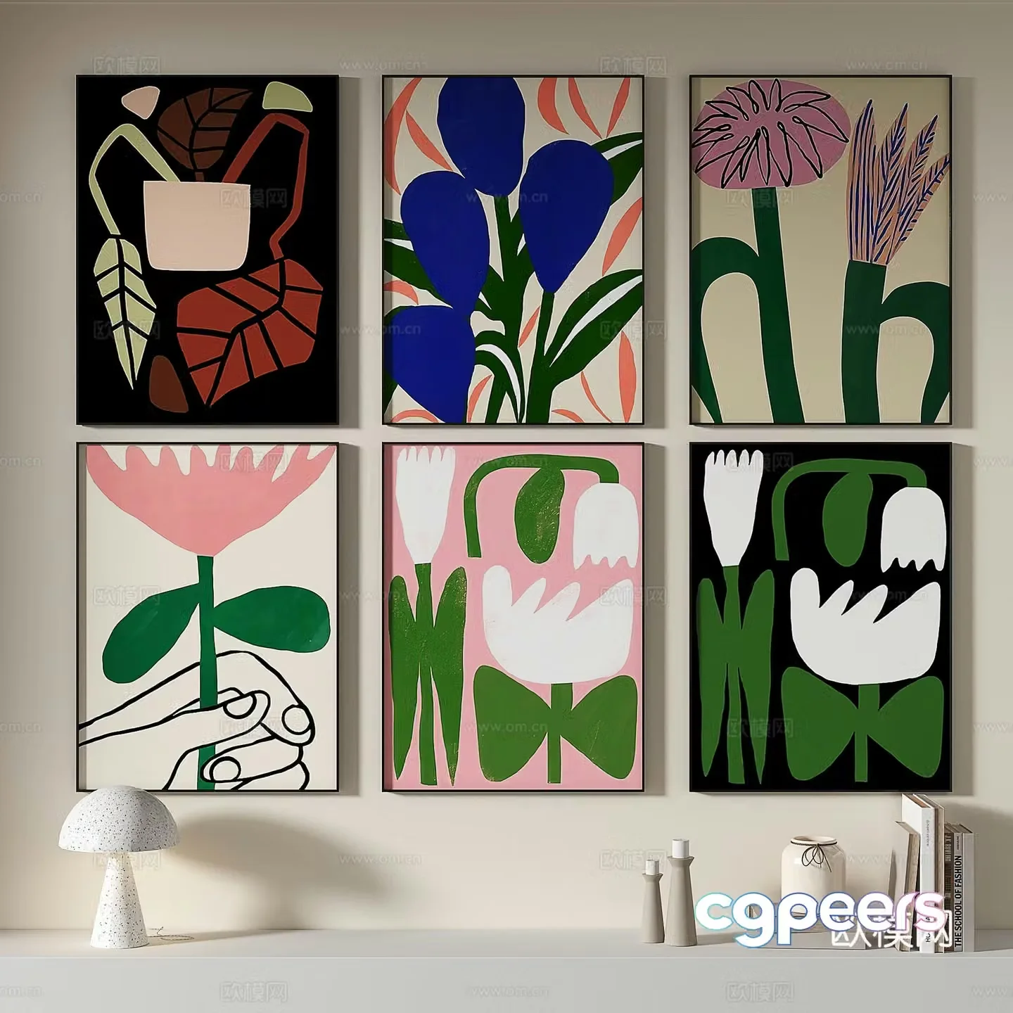 Modern simple decorative painting 3d model