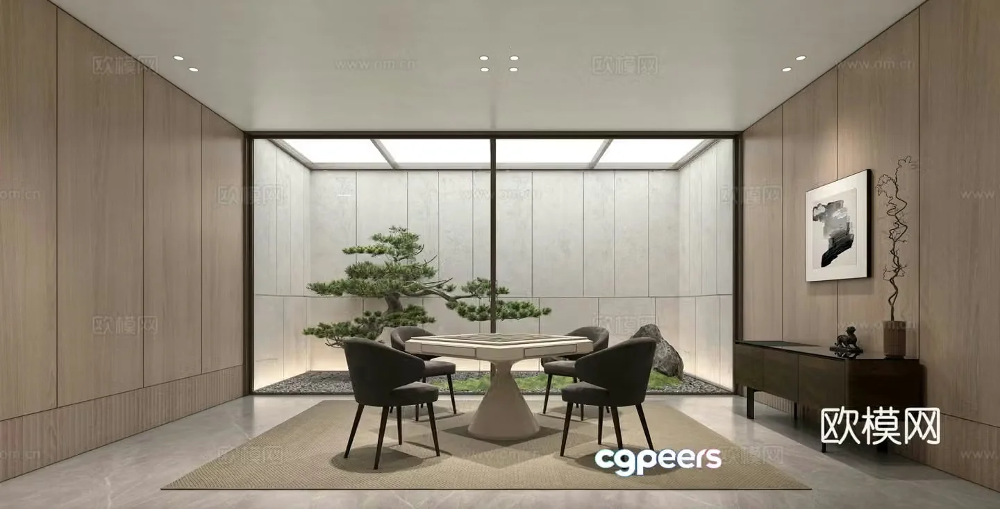 New Chinese chess and card room 3D model