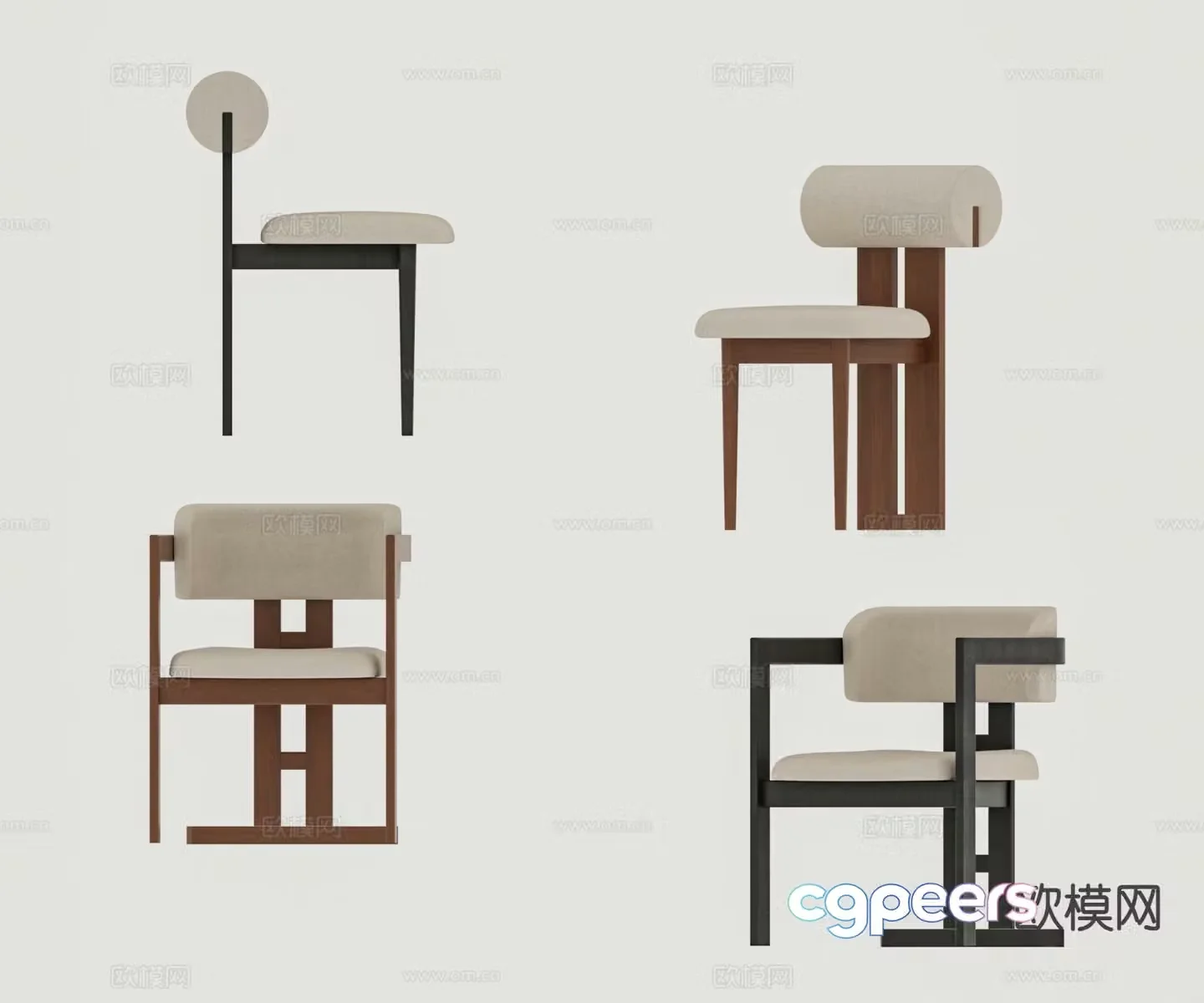 Medieval style chair dining chair 3d model