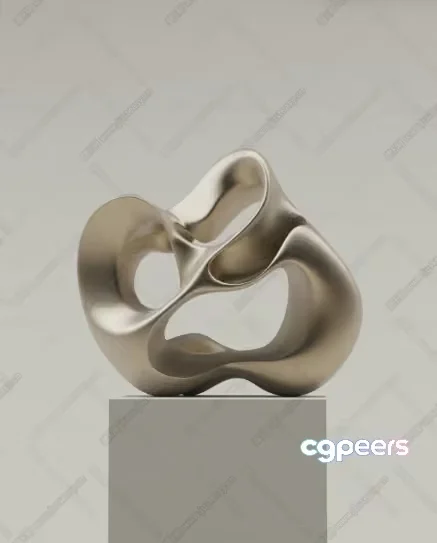 A Modern Metallic Sculpture 3D Model – 23043 – CORONA Render