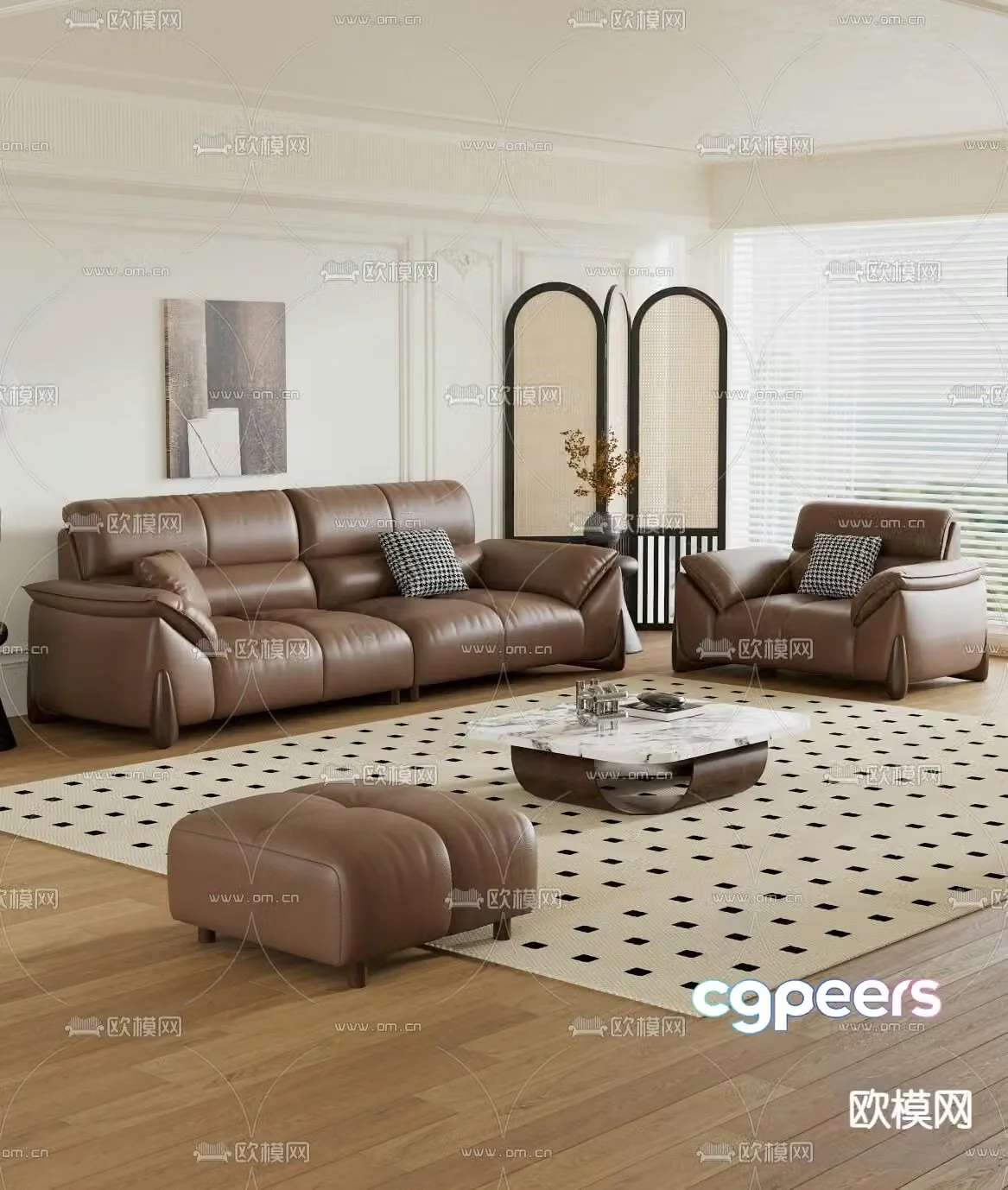 Medieval style modular sofa 3D model