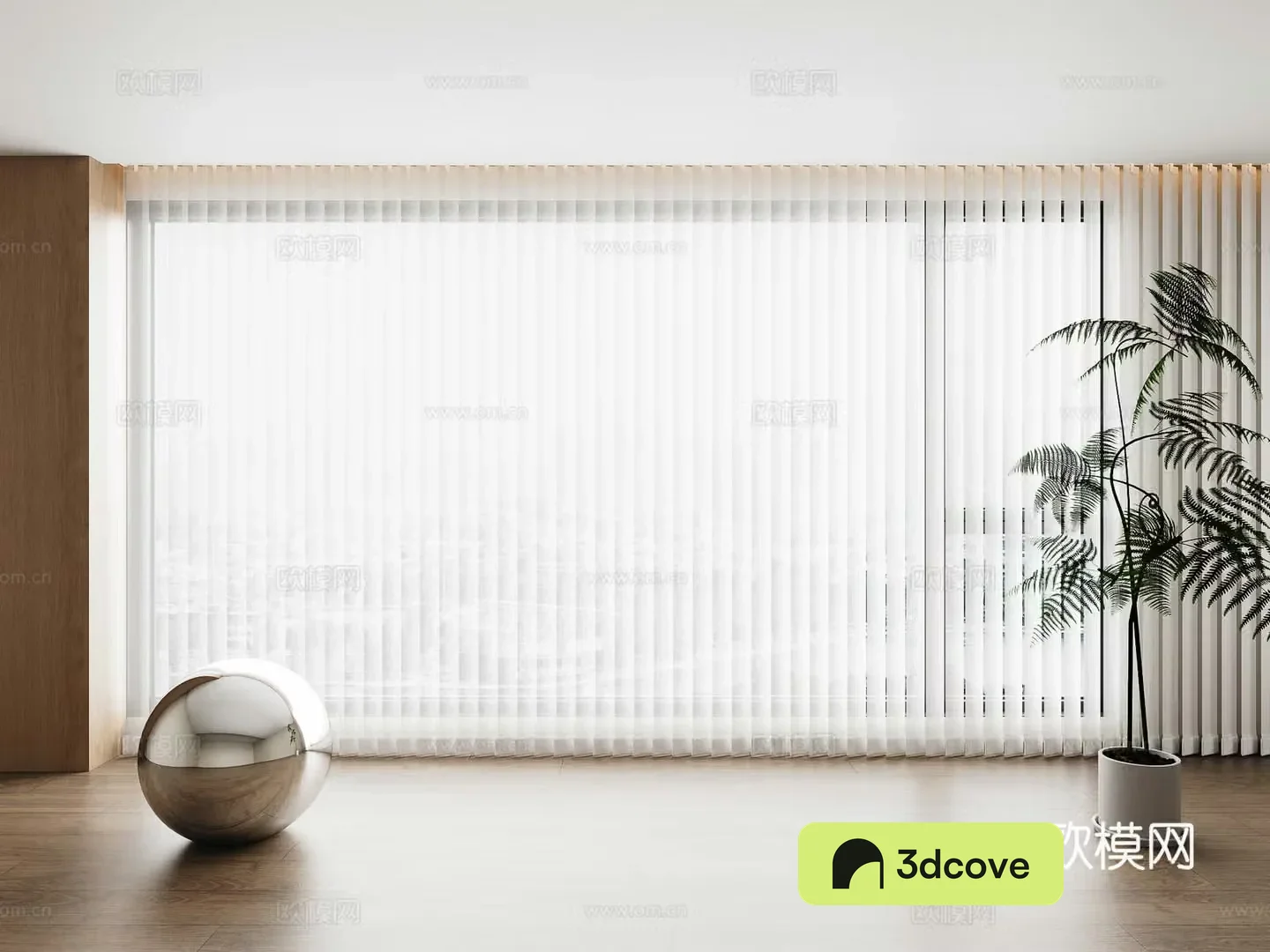 Modern vertical curtain vertical blind dream curtain green plant potted