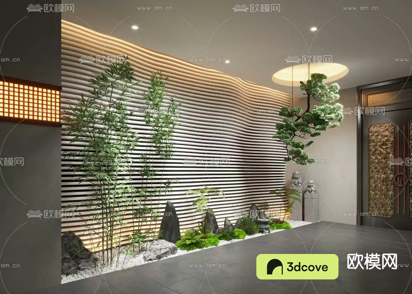 Indoor landscape rockery stone landscape sketch