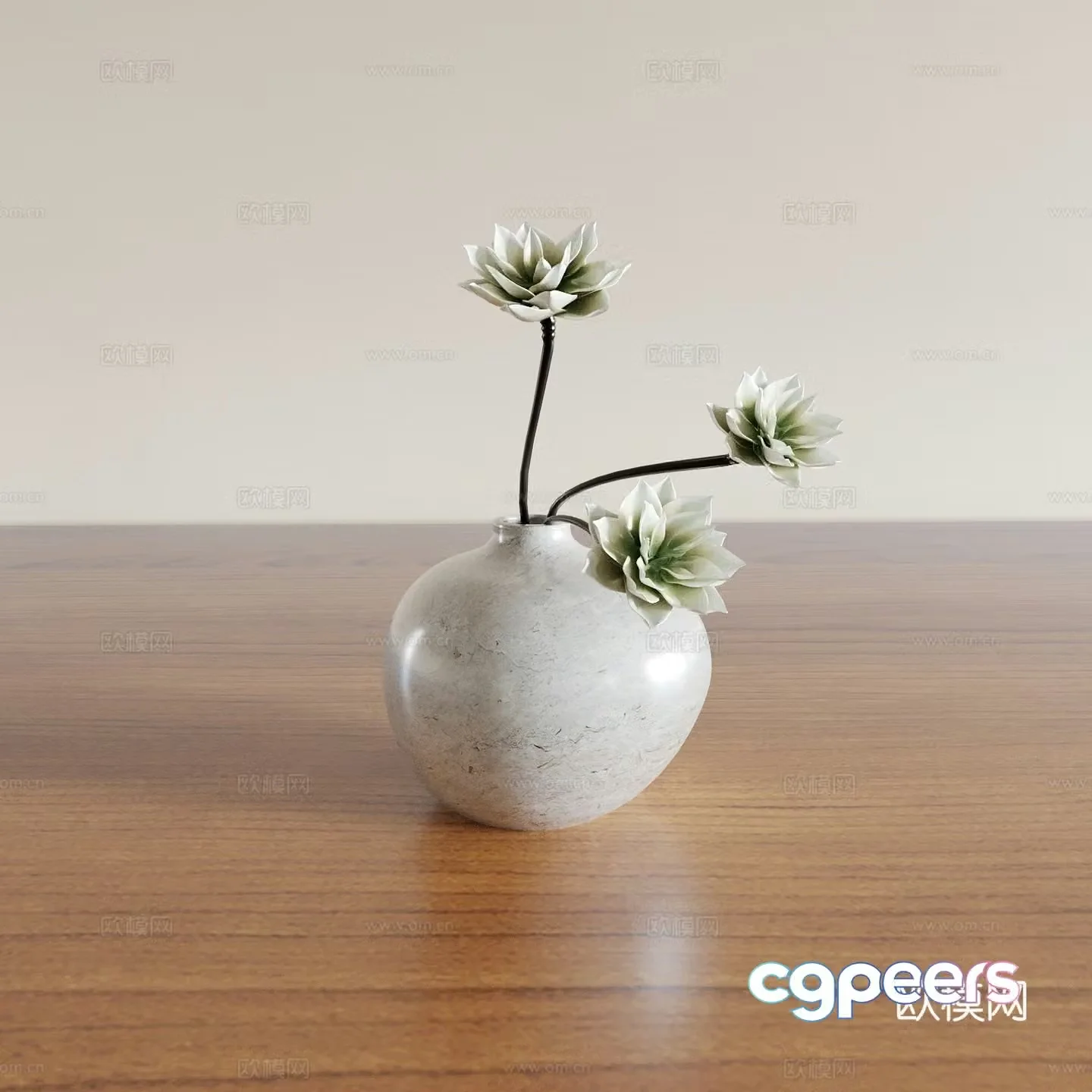Vase Flower Art Flower Arrangement Green Plant Bonsai Pot Plant Indoor Green Plant Plant Ornament 3D Model