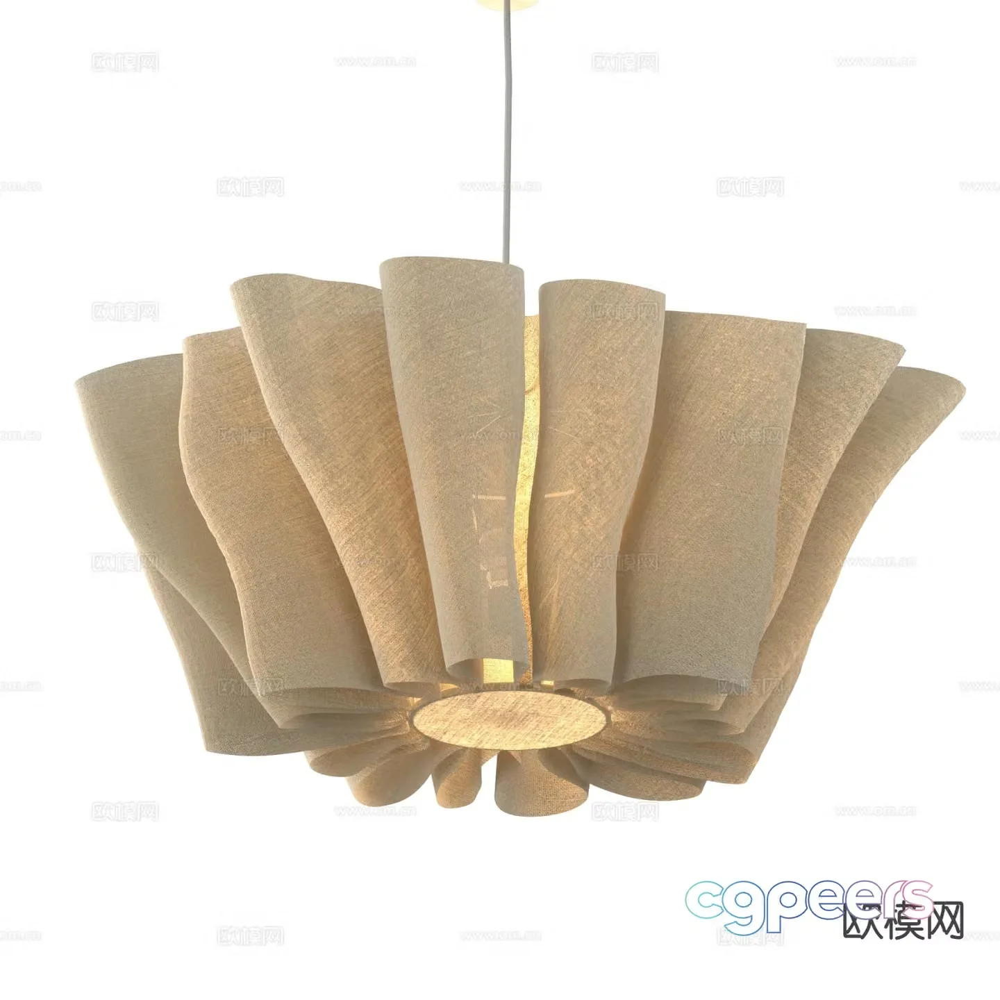 Wabi-sabi flower chandelier bedside small chandelier 3d model