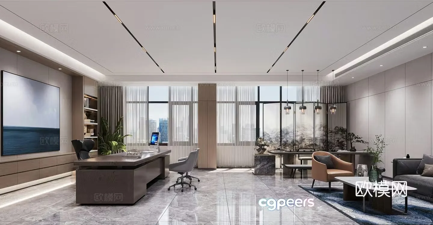 3D model of Hyundai General Manager’s Office reception room