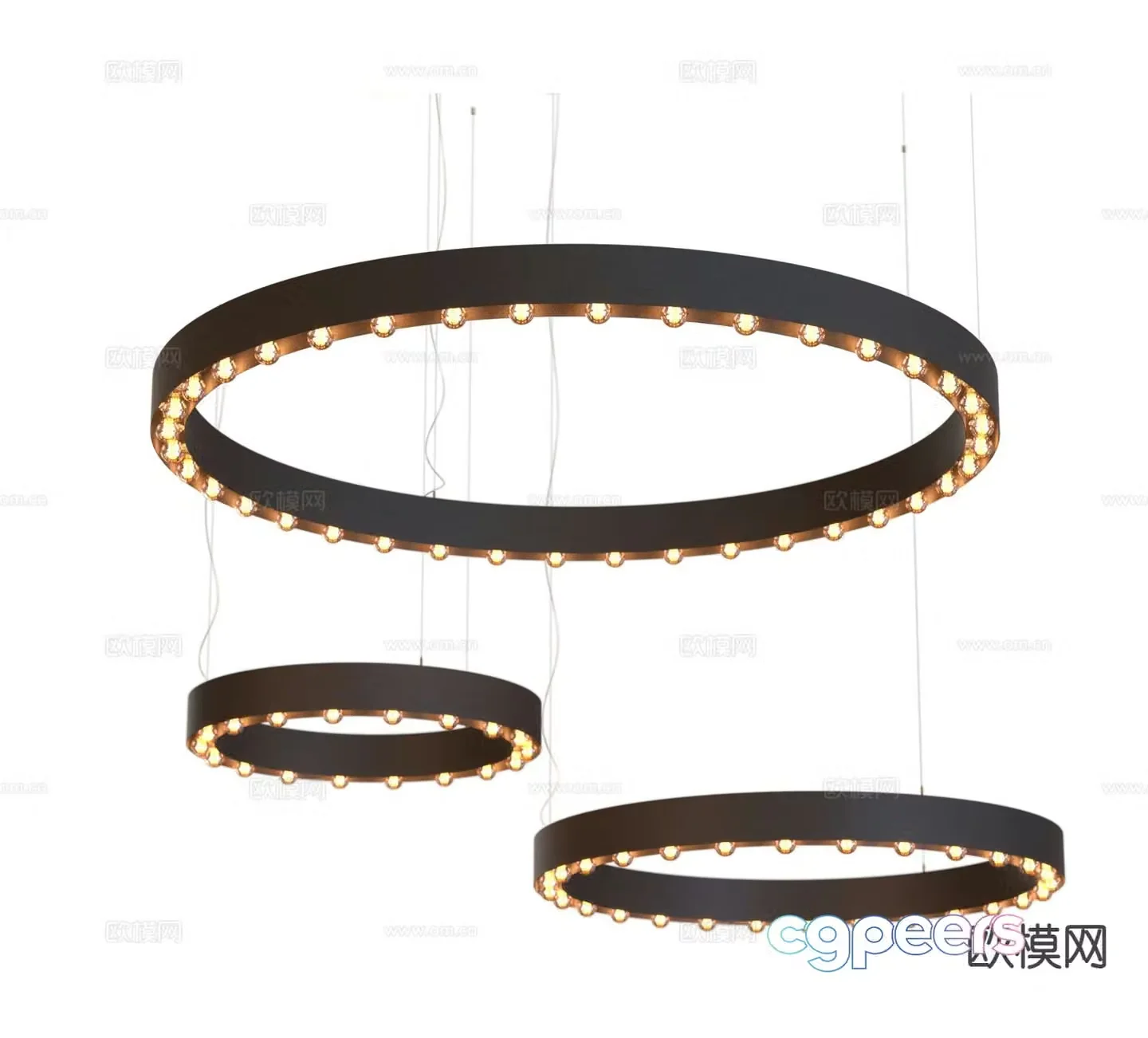 Modern ring chandelier 3d model
